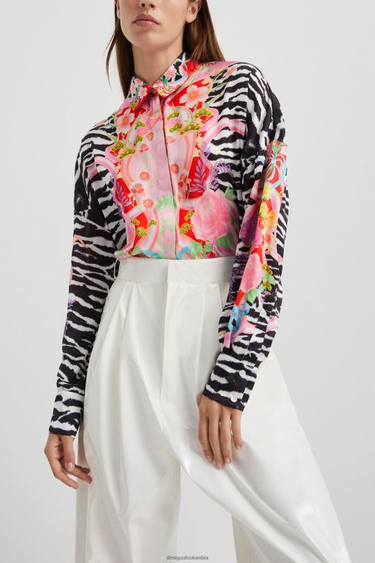 ropa 4802L470 mujer Desigual camisa de cebra de flores - Desigual shop