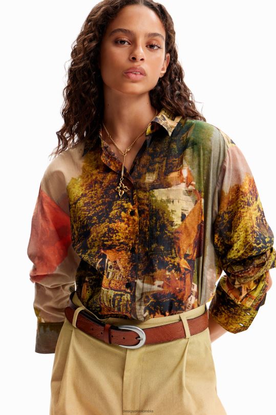 ropa 4802L50 mujer Desigual metro. camisa de paisaje de christian lacroix - Desigual sale damen