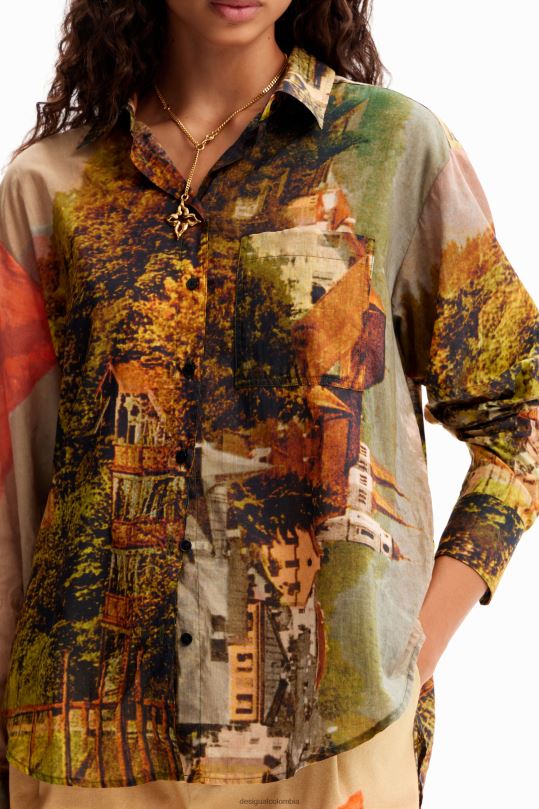 ropa 4802L50 mujer Desigual metro. camisa de paisaje de christian lacroix - Desigual sale damen