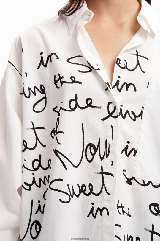 ropa 4802L52 mujer Desigual camisa oversize con letras - Desigual sales online