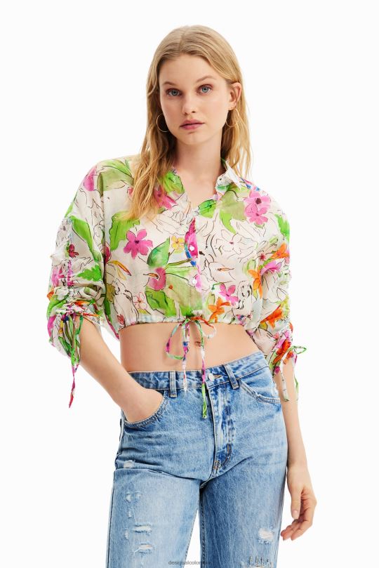 blusas Desigual bogota - ropa 4802L536 mujer Desigual camisa corta fruncida