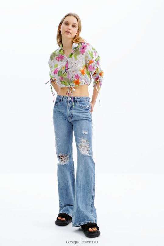 blusas Desigual bogota - ropa 4802L536 mujer Desigual camisa corta fruncida