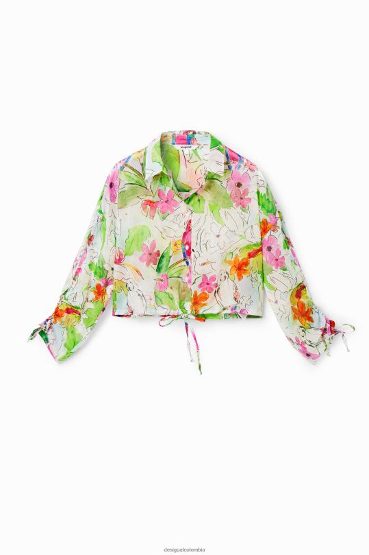 blusas Desigual bogota - ropa 4802L536 mujer Desigual camisa corta fruncida