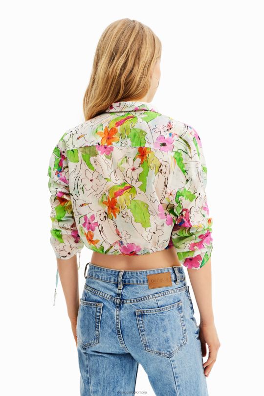 blusas Desigual bogota - ropa 4802L536 mujer Desigual camisa corta fruncida
