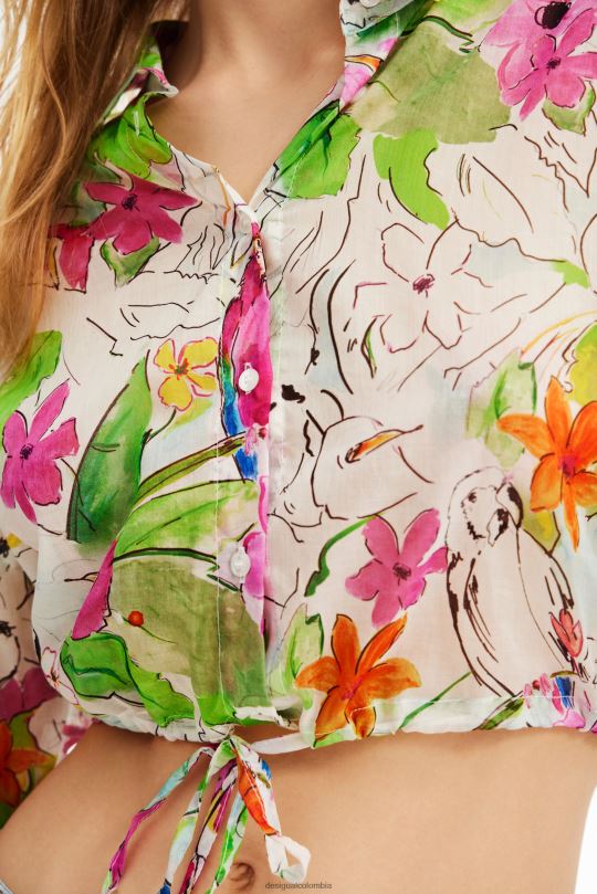 blusas Desigual bogota - ropa 4802L536 mujer Desigual camisa corta fruncida