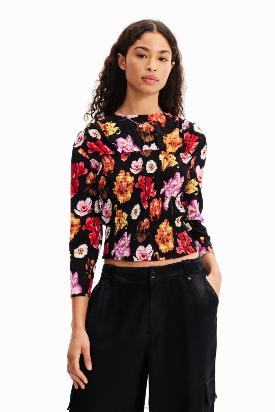 ropa 4802L615 mujer Desigual metro. blusa fruncida floral de christian lacroix - Desigual sales online