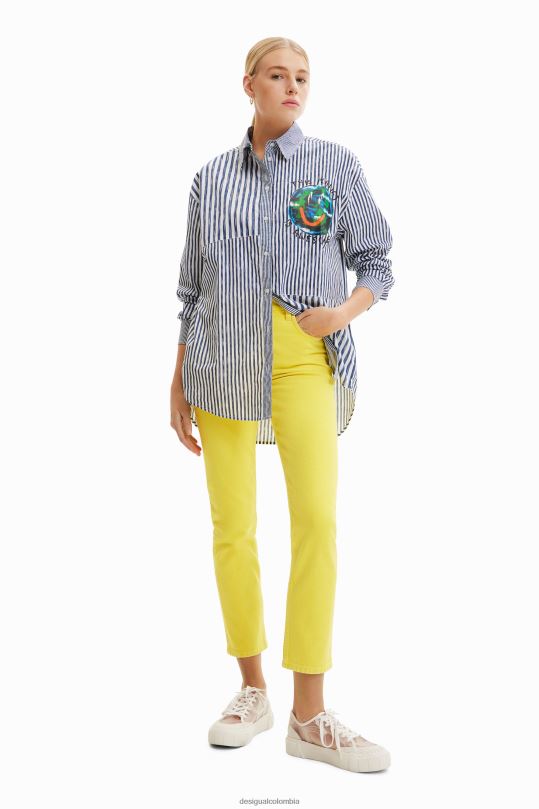 Desigual Colombia - ropa 4802L640 mujer Desigual camisa con ilustración patchwork rayas