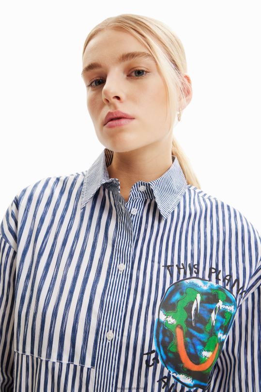 Desigual Colombia - ropa 4802L640 mujer Desigual camisa con ilustración patchwork rayas