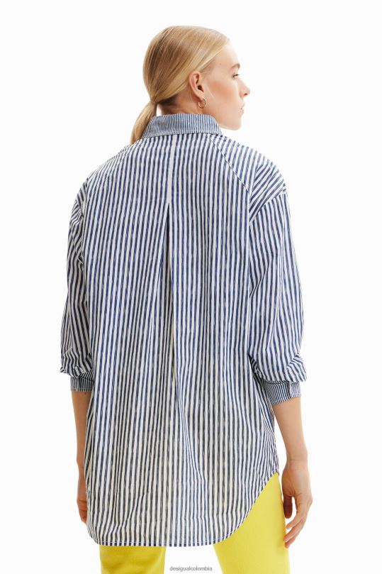 Desigual Colombia - ropa 4802L640 mujer Desigual camisa con ilustración patchwork rayas