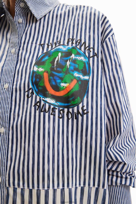 Desigual Colombia - ropa 4802L640 mujer Desigual camisa con ilustración patchwork rayas