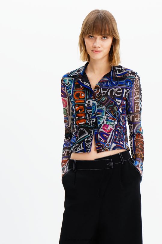 Desigual Colombia bolsos - ropa 4802L649 mujer Desigual camisa corta de tul delgada