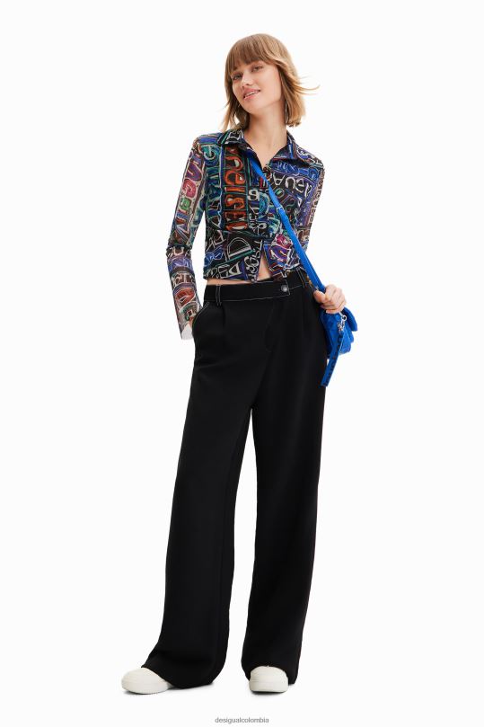 Desigual Colombia bolsos - ropa 4802L649 mujer Desigual camisa corta de tul delgada