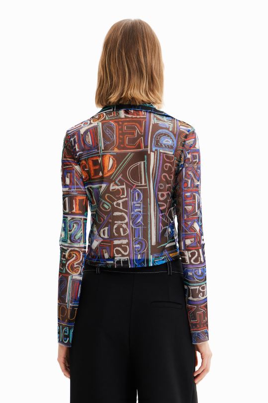 Desigual Colombia bolsos - ropa 4802L649 mujer Desigual camisa corta de tul delgada