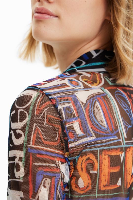 Desigual Colombia bolsos - ropa 4802L649 mujer Desigual camisa corta de tul delgada