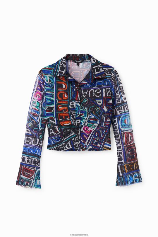 Desigual Colombia bolsos - ropa 4802L649 mujer Desigual camisa corta de tul delgada