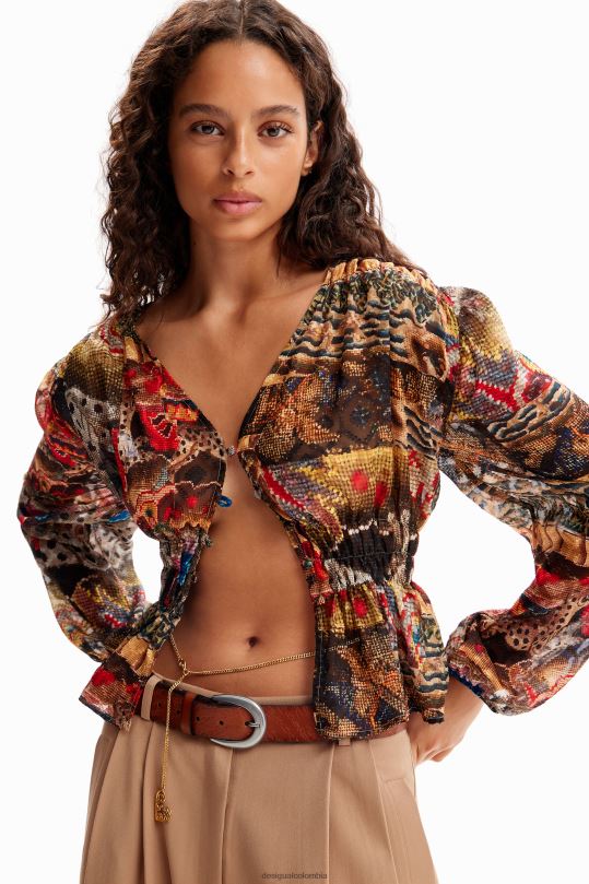 Desigual Colombia pagina oficial - ropa 4802L82 mujer Desigual metro. blusa tapizada de christian lacroix
