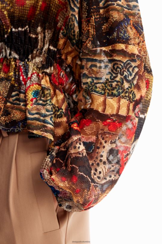 Desigual Colombia pagina oficial - ropa 4802L82 mujer Desigual metro. blusa tapizada de christian lacroix