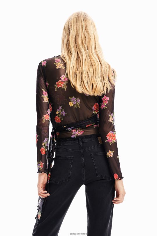 Desigual Colombia - ropa 4802L84 mujer Desigual blusa cruzada de tul floral