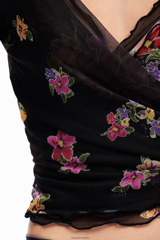 Desigual Colombia - ropa 4802L84 mujer Desigual blusa cruzada de tul floral