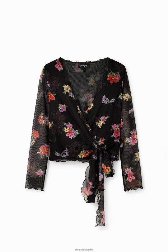 Desigual Colombia - ropa 4802L84 mujer Desigual blusa cruzada de tul floral