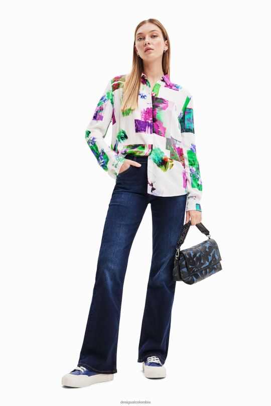 ropa 4802L899 mujer Desigual camisa fotográfica digital - Desigual sales online