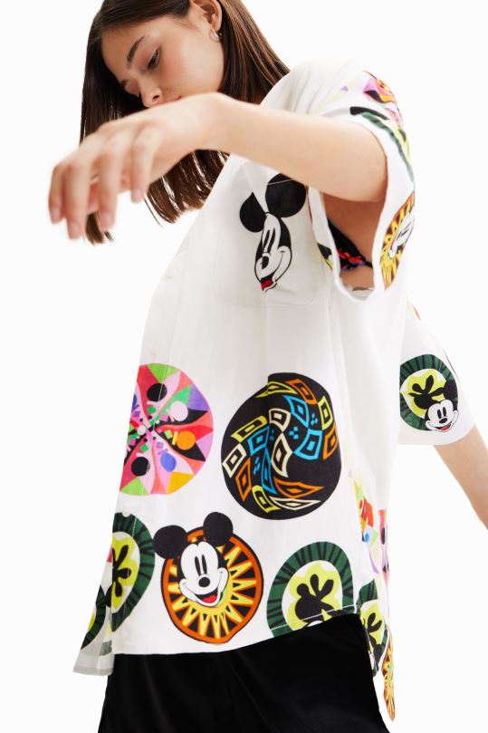 ropa 4802L907 mujer Desigual metro. camisa de mickey mouse de lino de christian lacroix - Desigual Colombia Medellín
