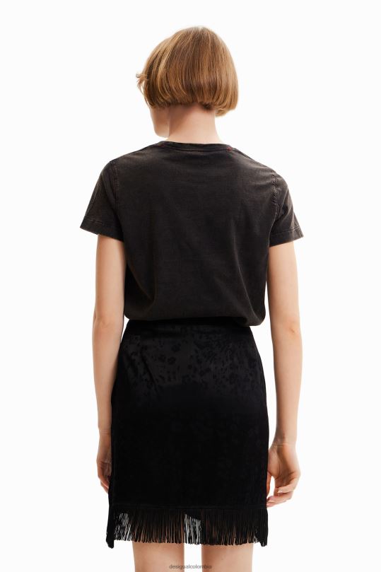 ropa 4802L1004 mujer Desigual camiseta con efecto periódico lavado - Desigual shop