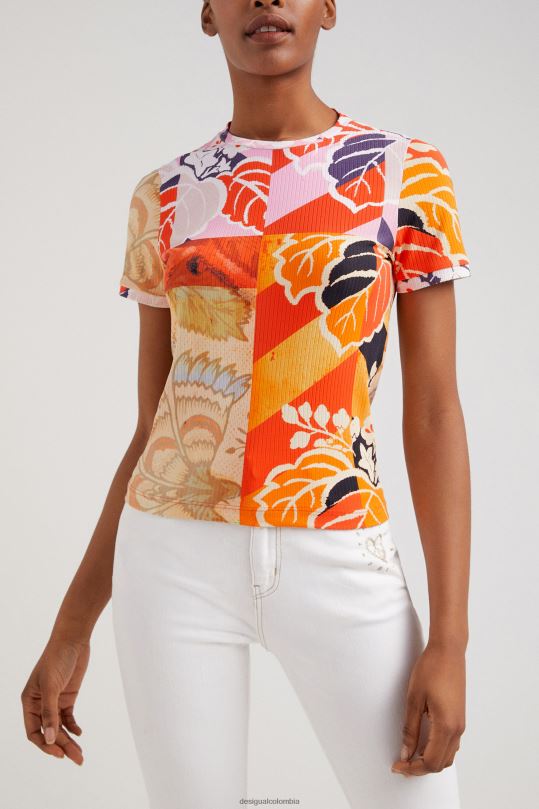 ropa 4802L1029 mujer Desigual metro. camiseta de canalé de christian lacroix - Desigual sales online
