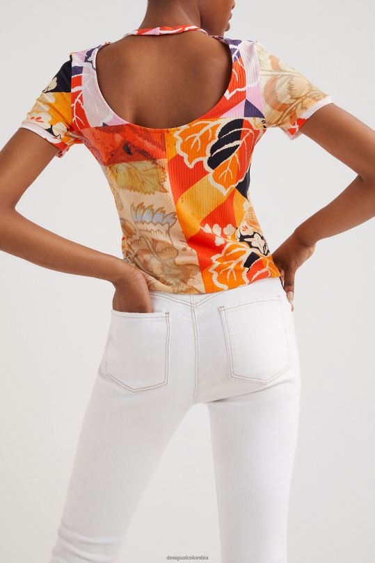ropa 4802L1029 mujer Desigual metro. camiseta de canalé de christian lacroix - Desigual sales online