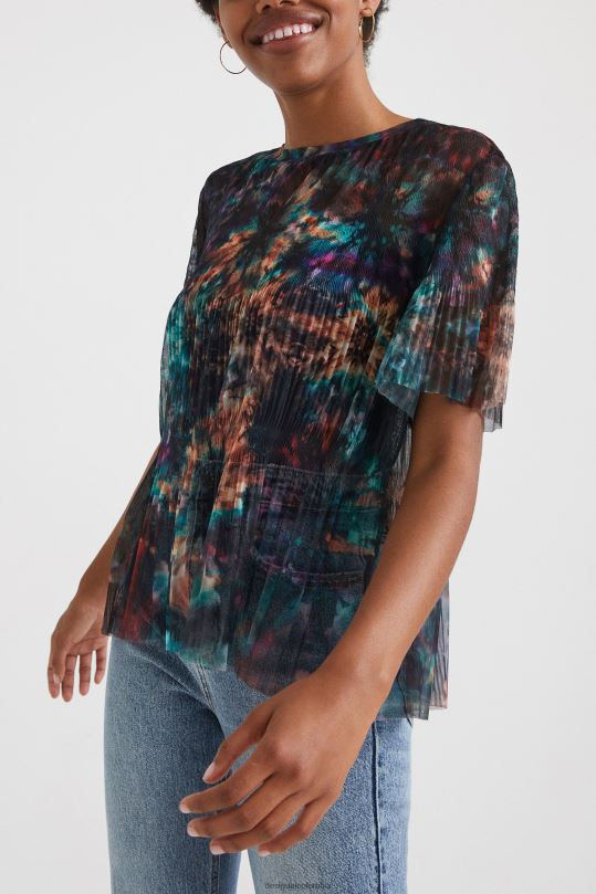 ropa 4802L1123 mujer Desigual camiseta de malla con efecto tie-dye - Desigual Colombia Medellín