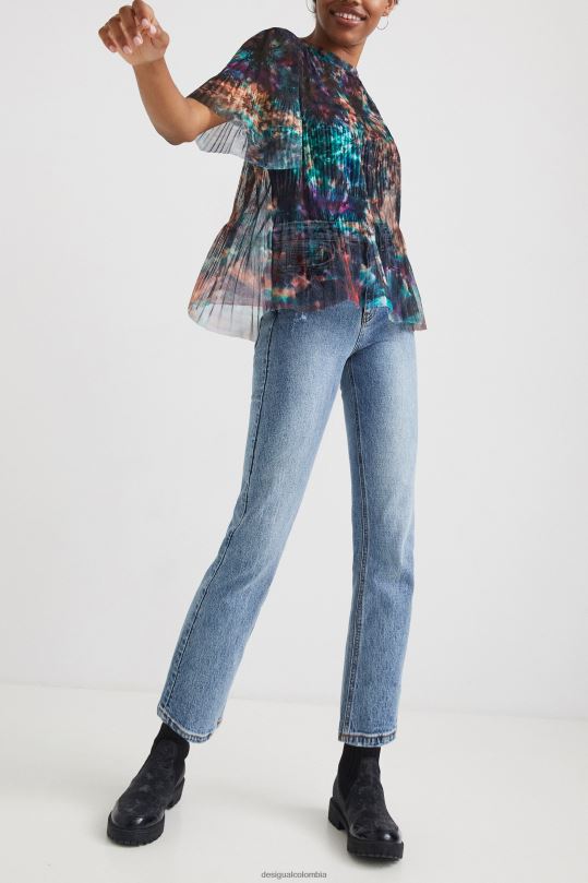 ropa 4802L1123 mujer Desigual camiseta de malla con efecto tie-dye - Desigual Colombia Medellín