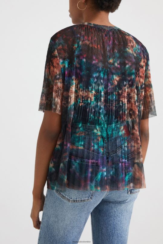 ropa 4802L1123 mujer Desigual camiseta de malla con efecto tie-dye - Desigual Colombia Medellín
