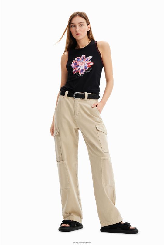 Desigual Colombia bolsos - ropa 4802L1167 mujer Desigual camiseta sin mangas con flores
