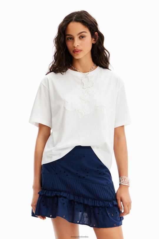 blusas Desigual bogota - ropa 4802L142 mujer Desigual camiseta con parche de flores