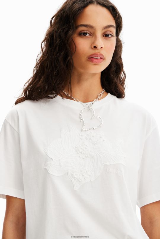 blusas Desigual bogota - ropa 4802L142 mujer Desigual camiseta con parche de flores