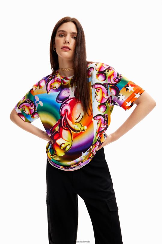 ropa 4802L14 mujer Desigual camiseta oversize de mickey mouse multicolor - Desigual sales online