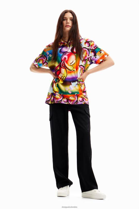 ropa 4802L14 mujer Desigual camiseta oversize de mickey mouse multicolor - Desigual sales online