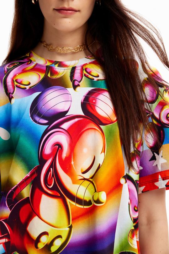 ropa 4802L14 mujer Desigual camiseta oversize de mickey mouse multicolor - Desigual sales online