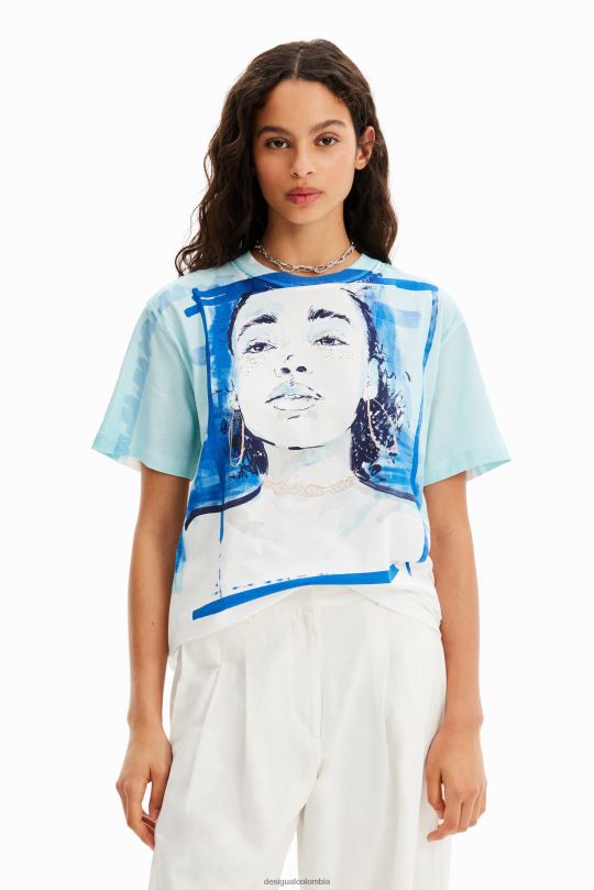 ropa 4802L160 mujer Desigual camiseta con ilustración - Desigual sales online