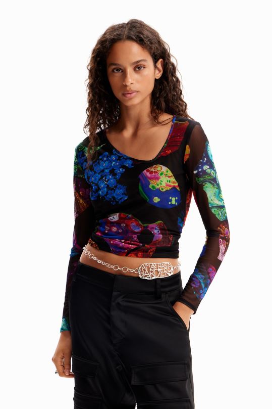 blusas Desigual bogota - ropa 4802L221 mujer Desigual metro. camiseta de tul mineral de christian lacroix