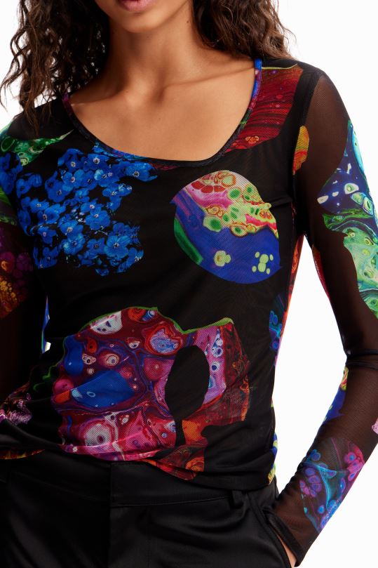 blusas Desigual bogota - ropa 4802L221 mujer Desigual metro. camiseta de tul mineral de christian lacroix