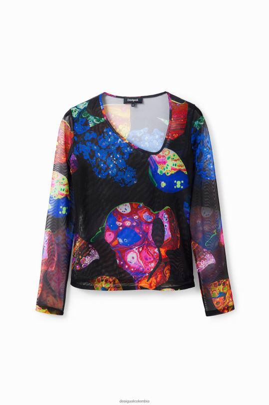blusas Desigual bogota - ropa 4802L221 mujer Desigual metro. camiseta de tul mineral de christian lacroix