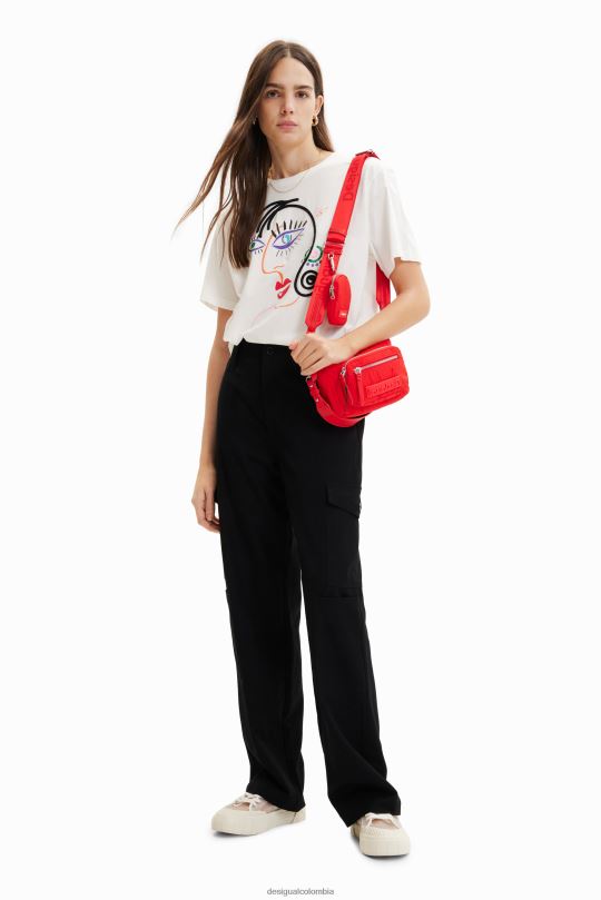 ropa 4802L341 mujer Desigual camiseta de manga corta con cara - Desigual shop
