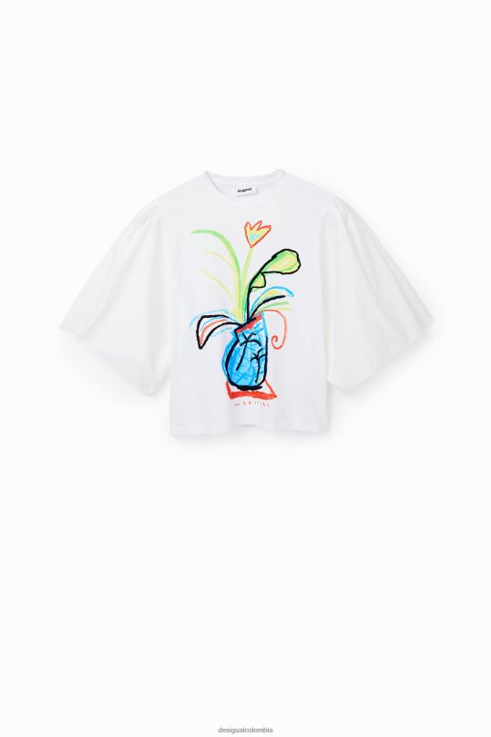 Desigual Colombia pagina oficial - ropa 4802L343 mujer Desigual camiseta de popelina con mangas voluminosas
