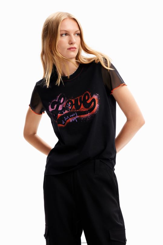 Desigual Colombia pagina oficial - ropa 4802L36 mujer Desigual camiseta de amor graffiti