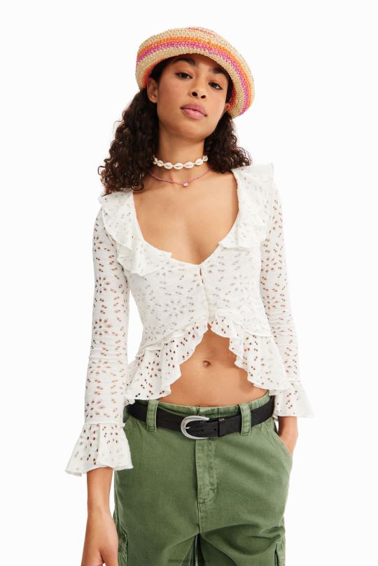 Desigual Colombia bolsos - ropa 4802L372 mujer Desigual blusa de manga larga con volantes