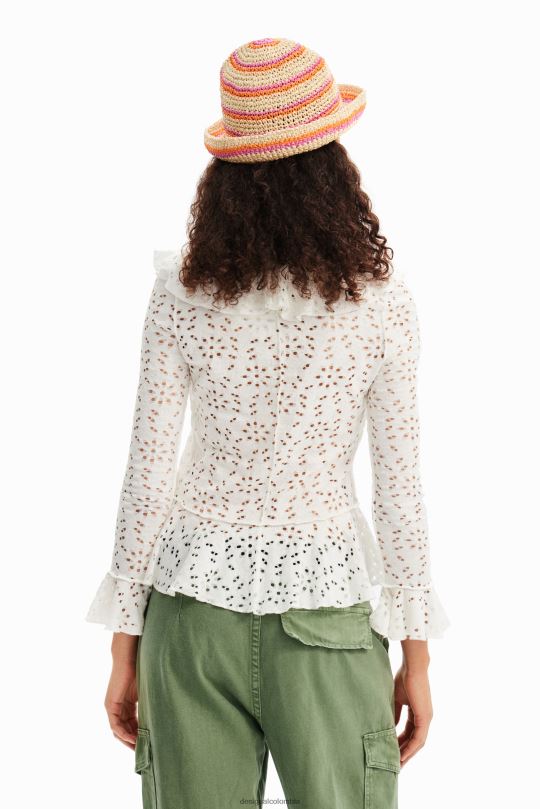 Desigual Colombia bolsos - ropa 4802L372 mujer Desigual blusa de manga larga con volantes