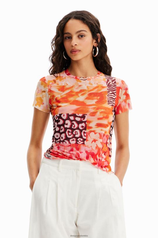 Desigual zapatos Colombia - ropa 4802L375 mujer Desigual camiseta con parche de tul