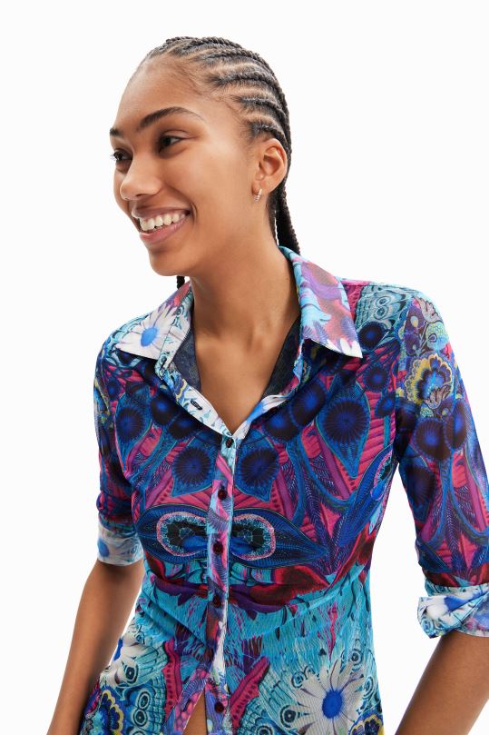 blusas Desigual bogota - ropa 4802L376 mujer Desigual metro. camisa corta slim de christian lacroix
