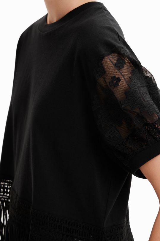 ropa 4802L385 mujer Desigual camiseta oversize con flecos - Desigual sale damen